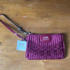 Coach Berry Signature Satin Wristlet